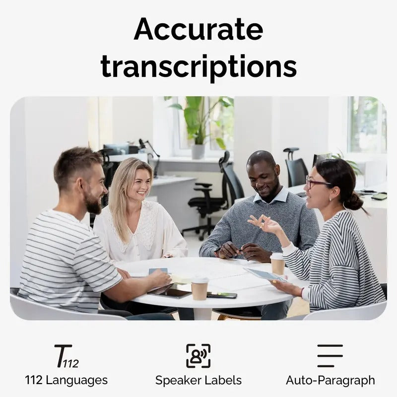 Alisanda  Voice Recorder, Notetaker, Transcribe & Summarize, Support 112 Languages, Audio Recorder for Lectures, Meetings