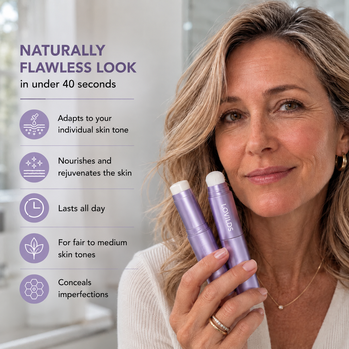 Changing Foundation Stick–The stick that makes mature skin glow again
