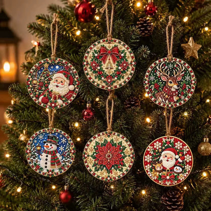 Christmas DIY Diamond Painting Ornaments Kit (12-Piece) – Xmas Tree Hanging Craft Decoration