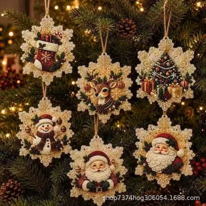 Christmas DIY Diamond Painting Ornaments Kit (12-Piece) – Xmas Tree Hanging Craft Decoration